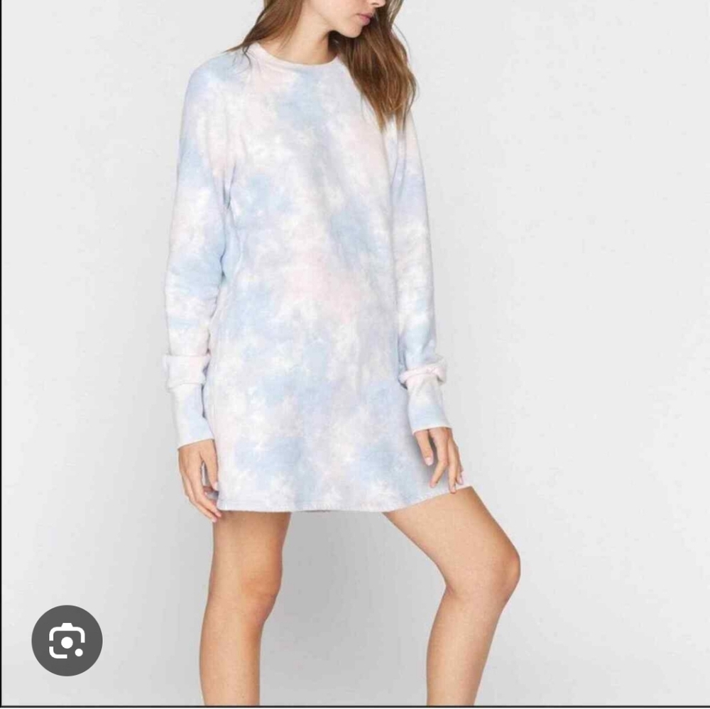 Spiritual Gangster Olivia Sweatshirt Dress Tie Dye Cotton Mini Long Sleeve Small